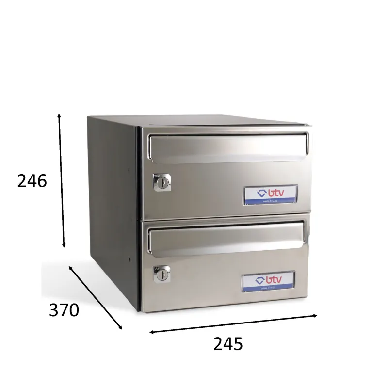 BUZON BARAJAS DOBLE (2 BUZONES) 245x370 ACERO INOXIDABLE BRILLO